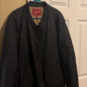 Arizona Jean Company Black Bomber Jacket with Tan Lining